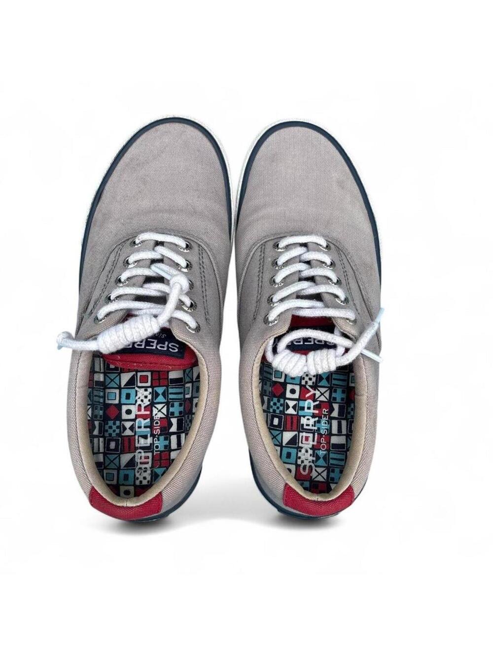 Sperry Top-Sider Grey Canvas Sneakers,   women’s 9 men’s 7